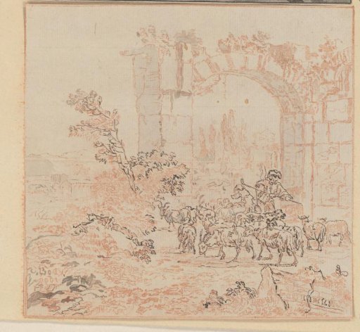 Herd of Goats at a Gate