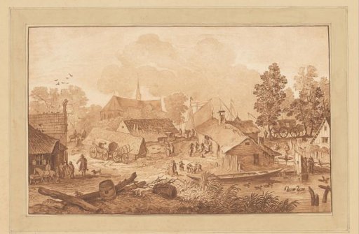 Village View with a Pond