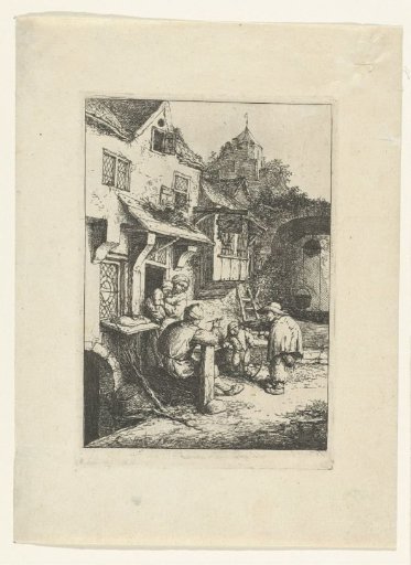 The Hunchbacked Violin Player in Front of an Inn