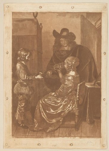 Gentleman and lady with a page