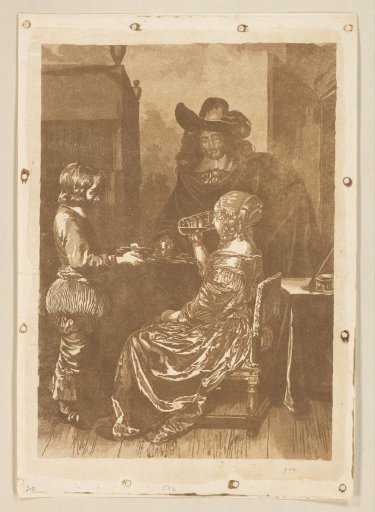 Gentleman and lady with a page