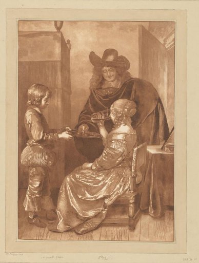 Gentleman and lady with a page