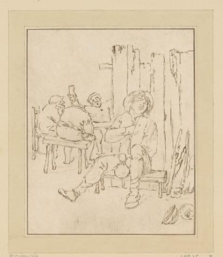 Drunken peasant in an inn