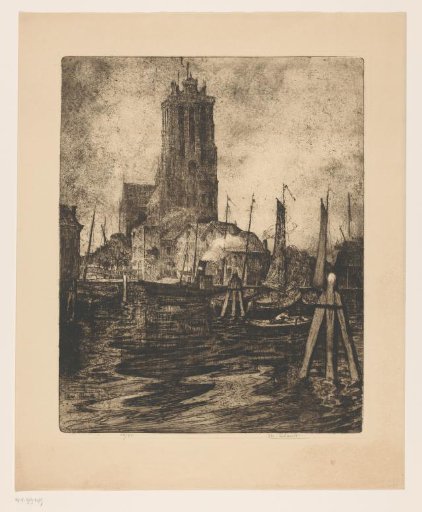 View of the harbour of Dordrecht