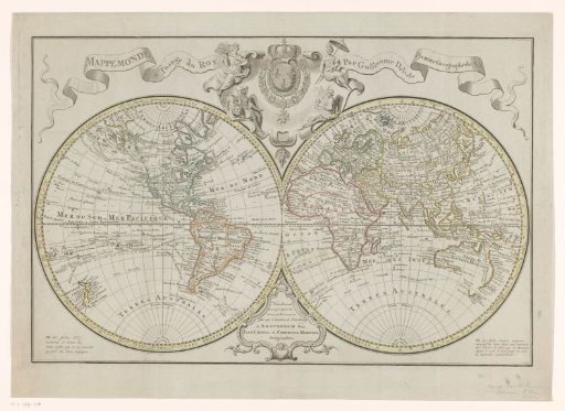 World Map, Divided into Maps of the Eastern and Western Hemispheres
