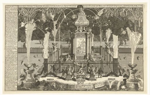 Fireworks in honour of the Peace of Utrecht, 1713