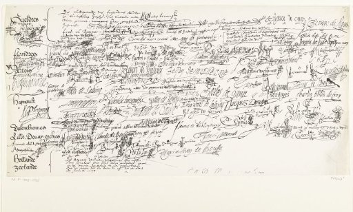 Second Sheet of the Facsimile of the Document of the Union of Brussels with Signatures, 1577