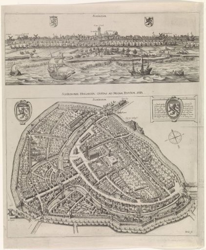 Panorama and Plan of Schiedam, 1598