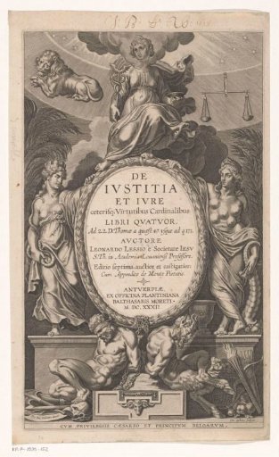 Allegorical title page with the enthroned Astraea
