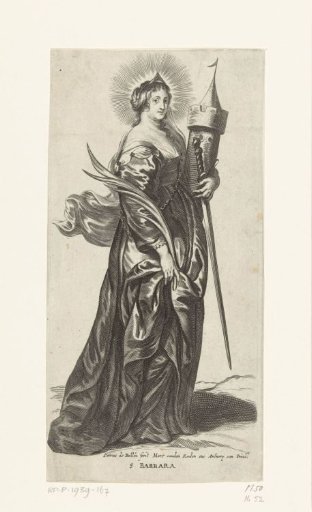 Saint Barbara with tower and sword