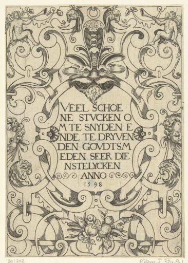 Title Page. Oval with the title, surrounded by scrollwork