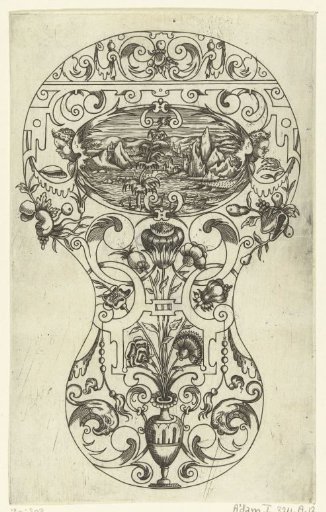 Pear-shaped decoration (fan or mirror?)