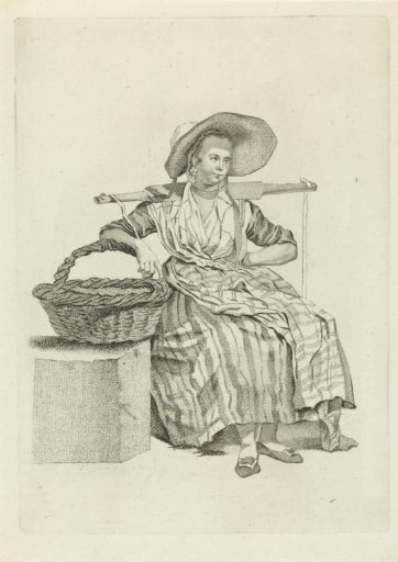 Seated peasant woman with basket