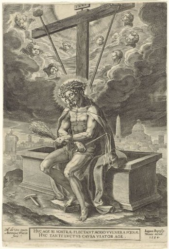 Christ as Man of Sorrows, at his tomb