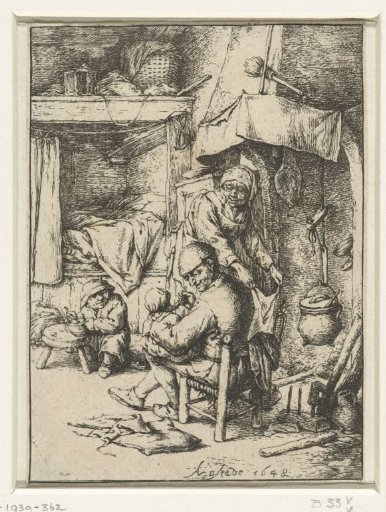Father with a Child on his Lap in an Interior