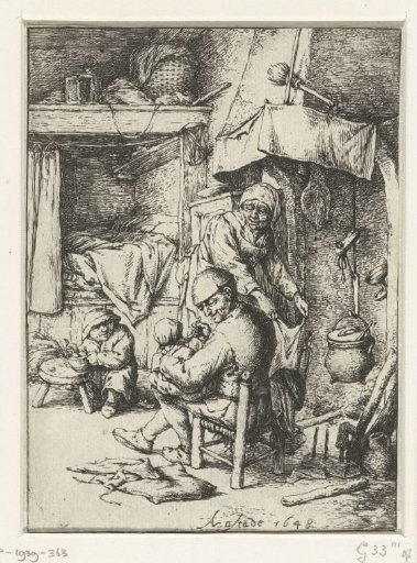 Father with a Child on his Lap in an Interior