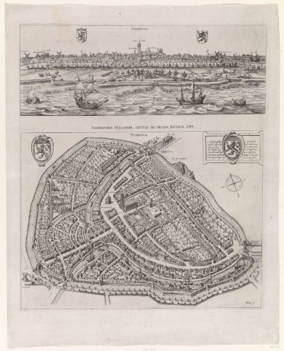 Panorama and Plan of Schiedam, 1598