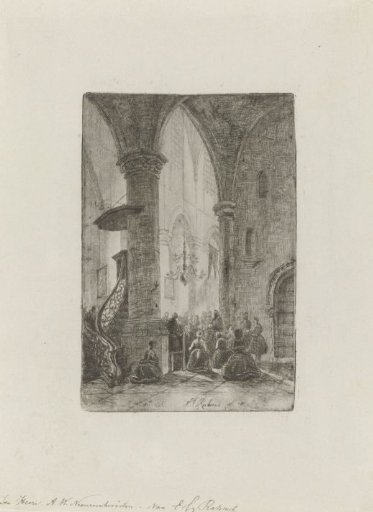 Church Interior with Figures