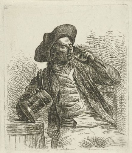 Man Drinking at a Table