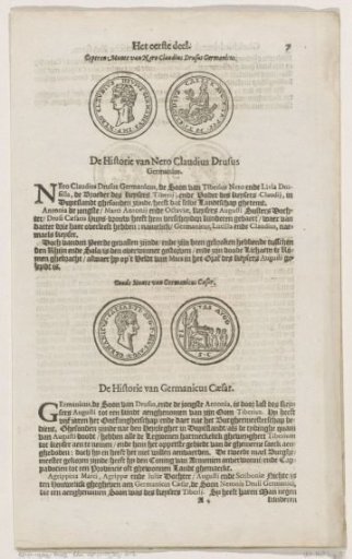 Medals with portraits of Emperor Nero Claudius Drusus Germanicus, Emperor Germanicus Caesar and Emperor Tiberius