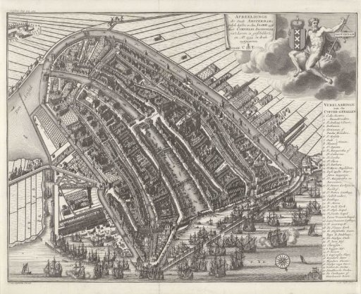 Map of Amsterdam in bird's-eye view, anno 1544