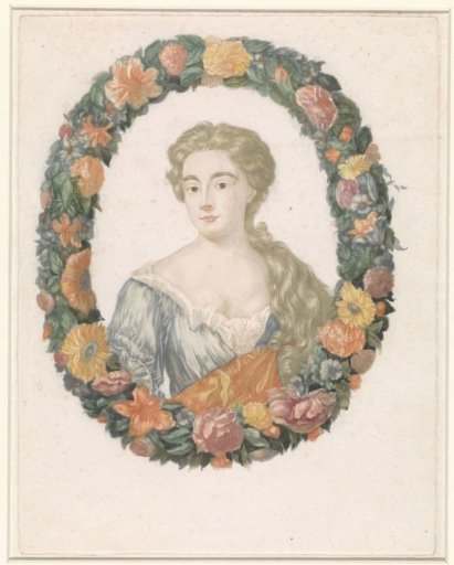 Portrait of a Woman in a Flower Wreath