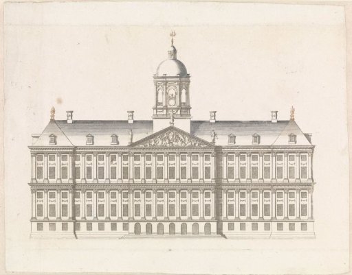 Front view of the Town Hall in Amsterdam