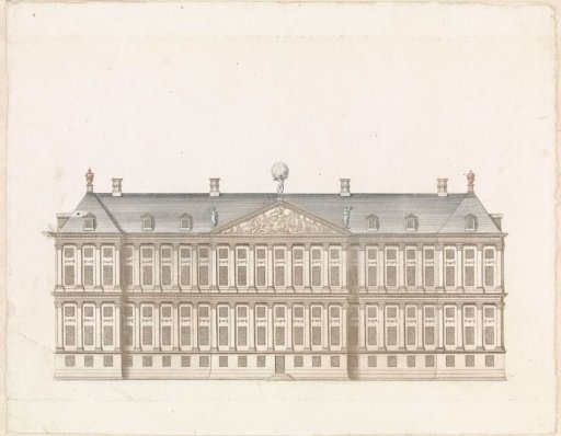 Rear view of the Town Hall in Amsterdam
