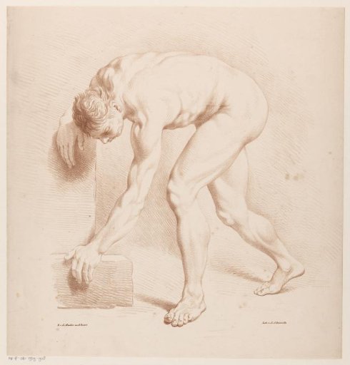 Bent nude man