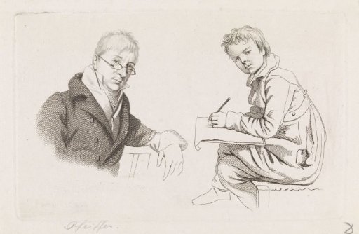 Portrait of François Joseph Pfeiffer and a drawing boy