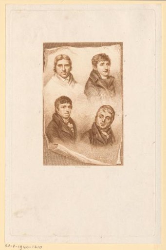 Portrait of Taco Scheltema I, Nicolaas Baur, Willem Bartel van der Kooi and Martinus Schouman