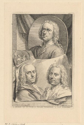 Portraits of Adriaan van der Burg, Cornelis Greenwood and Aert Schouman