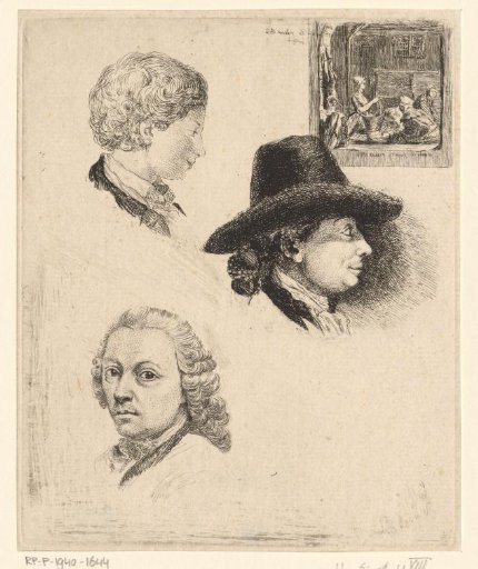 Study sheet with portraits of Louis Bernard Coclers and his family