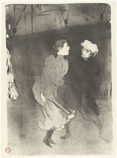 Portrait of Emilienne D'Alençon and Mariquita during a general rehearsal in the Folies-Bergère