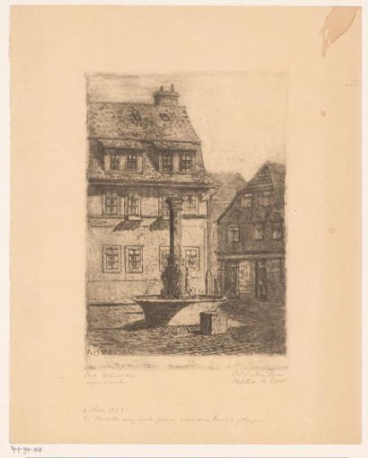 City view with fountain in Weimar
