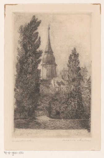 Landscape with church tower