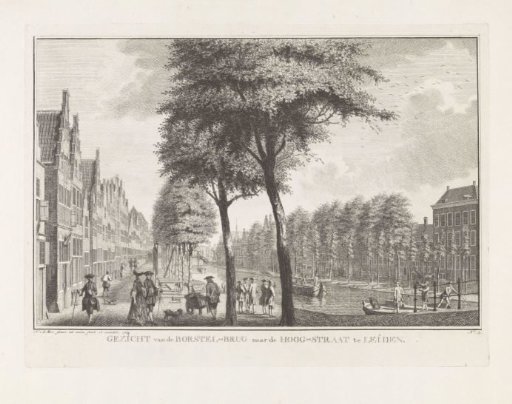View from the Borstelbrug to the Hoogstraat in Leiden