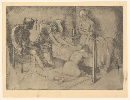 Family around a deathbed