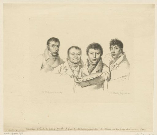 Portrait of Hendrik Lageman, Chrétien du Bois, Gerrit Jan Michaelis and Anthonie van den Bosch