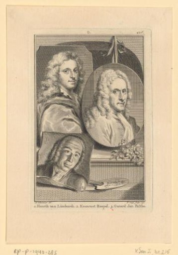Portraits of Hendrik van Limborch, Coenraet Roepel and Gerhard Jan Palthe