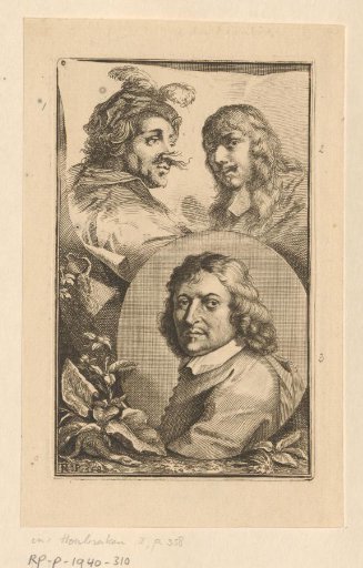 Portraits of Pieter Bodding van Laer, Nicolaes van Helt Stockade and Otto Marseus van Schrieck