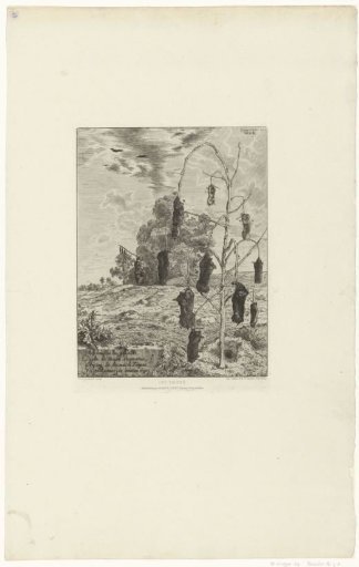 Landscape with Dead Moles on a Tree and Mole Catcher