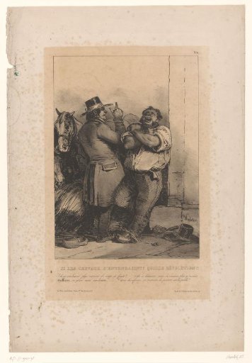 Two coachmen talking about their horses
