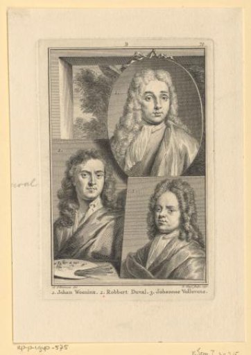 Portraits of Jan Weenix, Robbert Duval and Johannes Vollevens