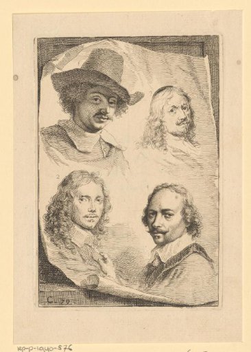 Portraits of Jan Baptist Weenix, David Beck, Simon Peter Tilemann and Hendrick Sorgh