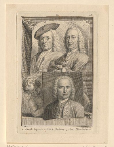 Portraits of Jacob Appel, Dirk Dalens, and Jan Wandelaar