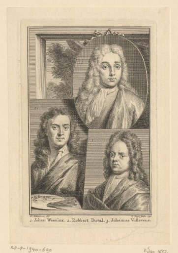 Portrait of Jan Weenix, Robbert Duval and Johannes Vollevens II