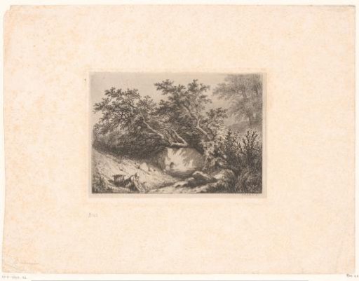 Landscape with a river and a washerwoman