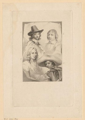Portraits of Cornelis Visscher, Jan de Visscher, Richard Brakenburg and Quiringh Gerritsz. van Brekelenkam