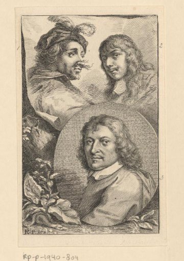 Portraits of Pieter Bodding van Laer, Nicolaes van Helt Stockade and Otto Marseus van Schrieck